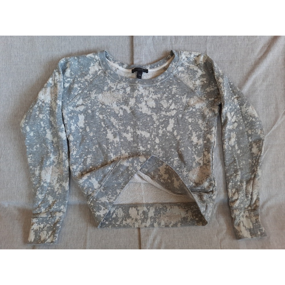 J. Crew Women's XXS Art Logo Pullover Fleece Sweater L/S Round Neck‎ Pure Cotton